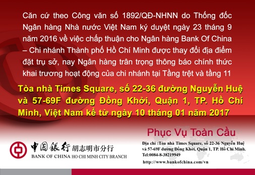 Thay đổi trụ sở ngân hàng